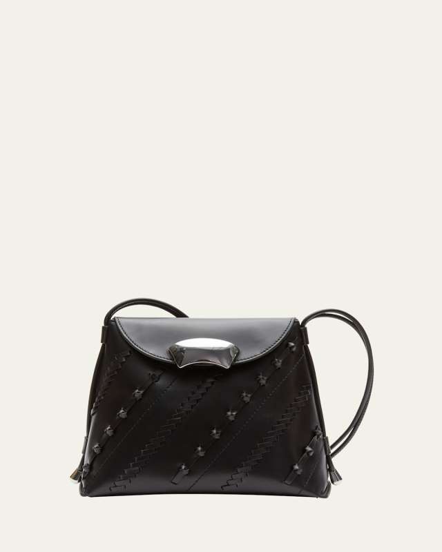 ID Petite Woven Leather Shoulder Bag